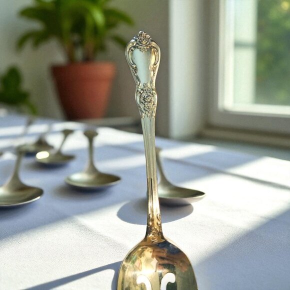 Wm A Rogers Oneida Ltd Vanessa Francesca Silver Plate Slotted Spoon - Picture 3 of 5